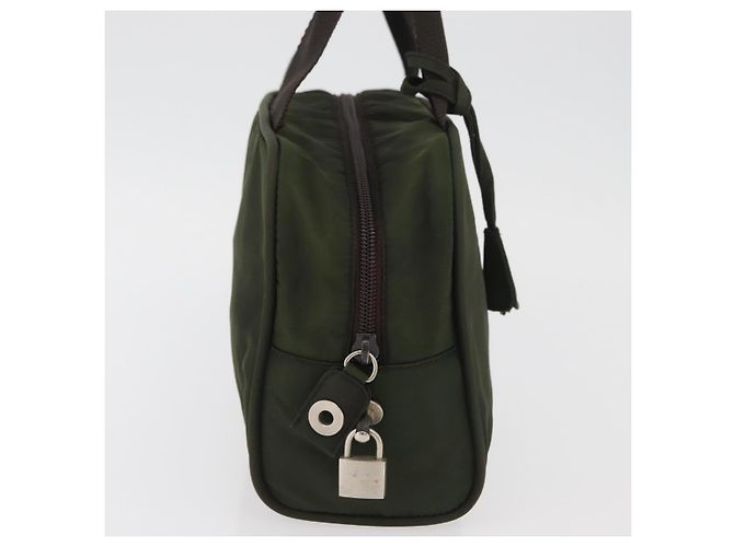 PRADA Borsa a mano in nylon khaki argento Auth ARZ822 Cachi - vista 4