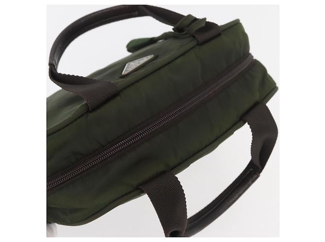 PRADA Borsa a mano in nylon khaki argento Auth ARZ822 Cachi - vista 6
