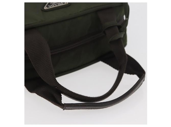PRADA Borsa a mano in nylon khaki argento Auth ARZ822 Cachi - vista 7