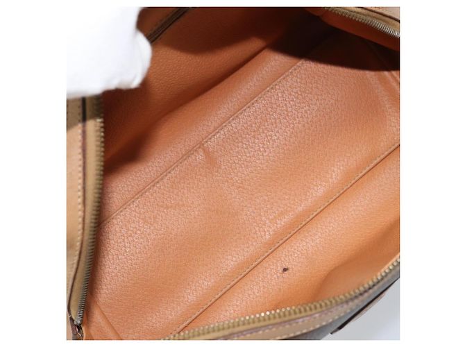 Céline Borsa a mano in tela Macadam CELINE in pelle PVC marrone oro Auth YKZ044 D'oro - vista 10