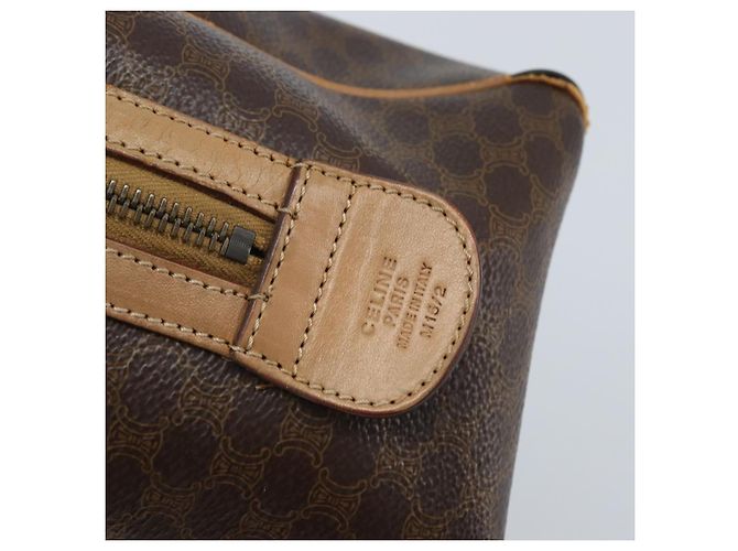 Céline Borsa a mano in tela Macadam CELINE in pelle PVC marrone oro Auth YKZ044 D'oro - vista 12
