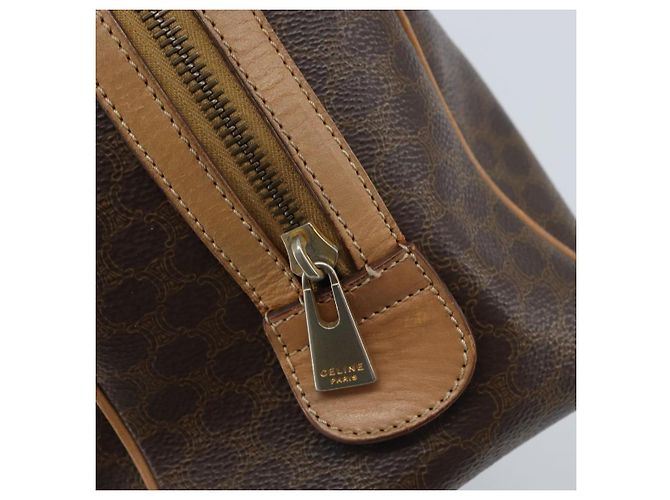 Céline Borsa a mano in tela Macadam CELINE in pelle PVC marrone oro Auth YKZ044 D'oro - vista 17