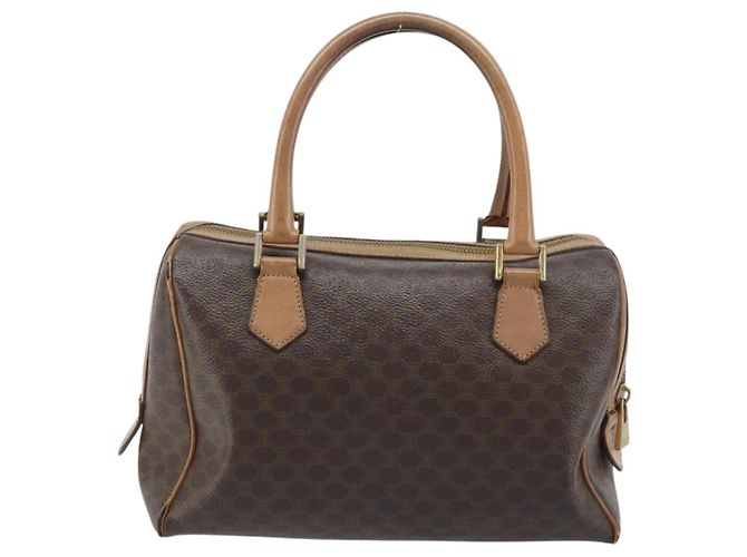 Céline Borsa a mano in tela Macadam CELINE in pelle PVC marrone oro Auth YKZ044 D'oro - vista 2