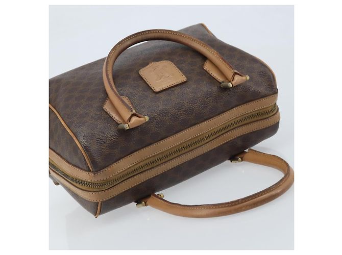 Céline Borsa a mano in tela Macadam CELINE in pelle PVC marrone oro Auth YKZ044 D'oro - vista 6