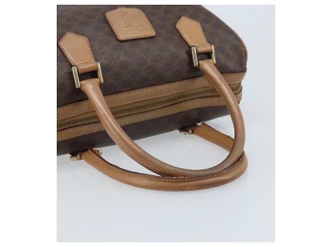 Céline Borsa a mano in tela Macadam CELINE in pelle PVC marrone oro Auth YKZ044 D'oro - vista 7