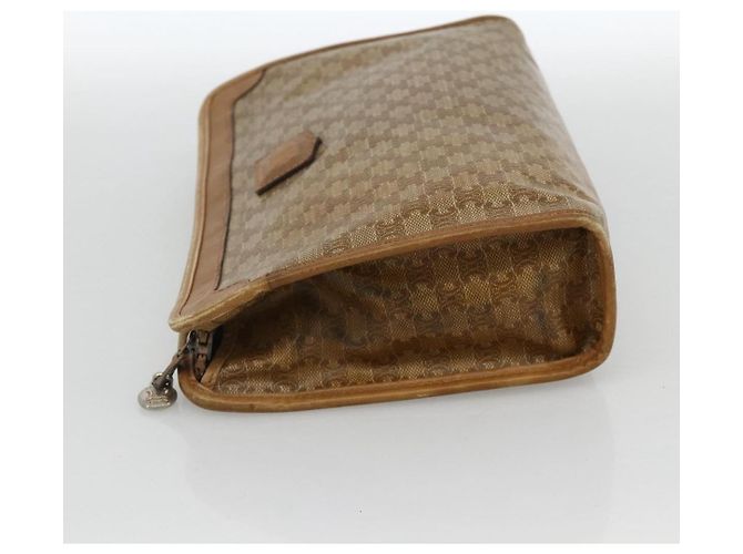 Céline Clutch in tela Macadam CELINE PVC 2 pezzi Marrone Beige Auth 174311 - vista 11
