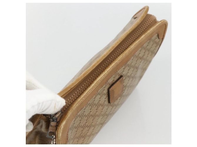 Céline Clutch in tela Macadam CELINE PVC 2 pezzi Marrone Beige Auth 174311 - vista 12