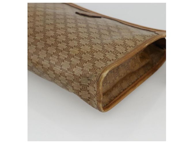 Céline Clutch in tela Macadam CELINE PVC 2 pezzi Marrone Beige Auth 174311 - vista 14