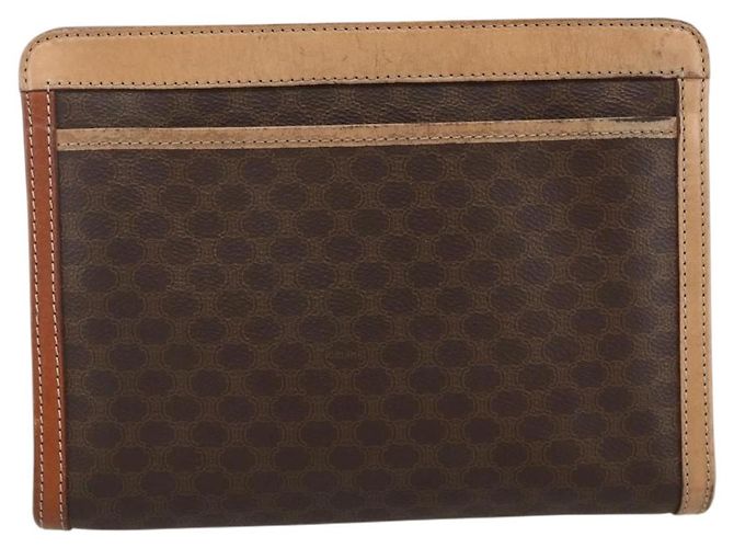 Céline Clutch in tela Macadam CELINE PVC 2 pezzi Marrone Beige Auth 174311 - vista 3