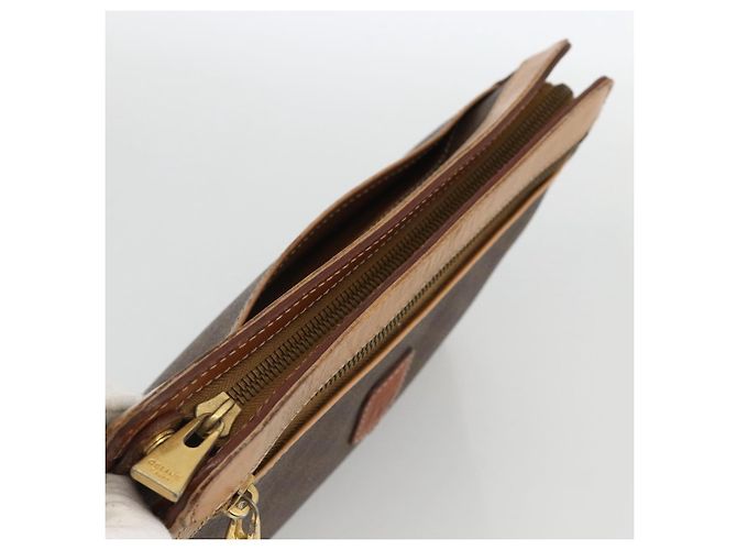 Céline Clutch in tela Macadam CELINE PVC 2 pezzi Marrone Beige Auth 174311 - vista 5
