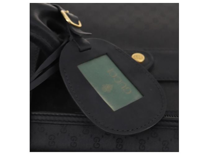 Padlock Baule Sherry Line in tela Micro GG di GUCCI Nero Oro Auth AMZ086 D'oro - vista 20