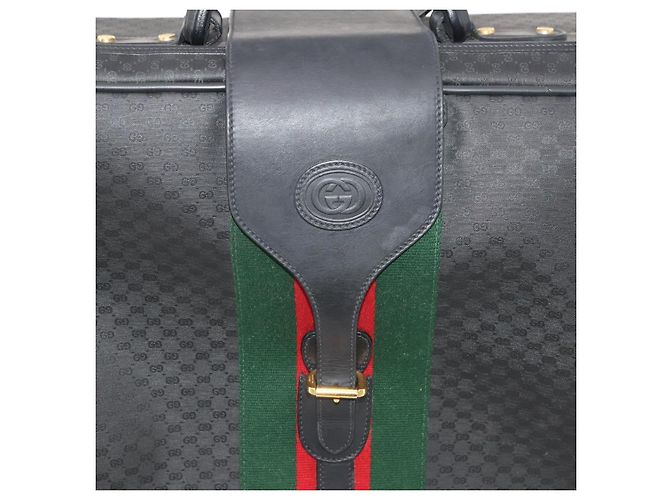 Padlock Baule Sherry Line in tela Micro GG di GUCCI Nero Oro Auth AMZ086 D'oro - vista 23