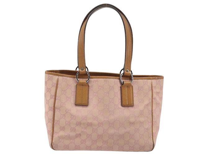 Borsa Tote GG Canvas Gucci Rosa Argento 113019 Auth AMZ077 - vista 13