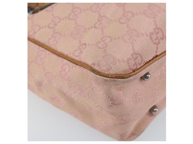 Borsa Tote GG Canvas Gucci Rosa Argento 113019 Auth AMZ077 - vista 15