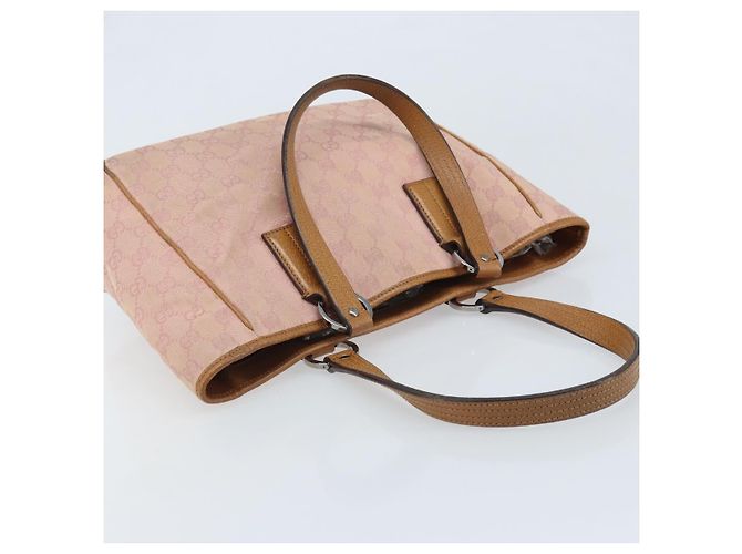 Borsa Tote GG Canvas Gucci Rosa Argento 113019 Auth AMZ077 - vista 6