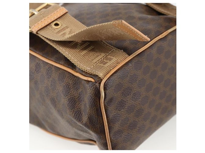 Céline CELINE Macadam Canvas Backpack PVC Leather Brown Gold Auth ARZ862 Golden - view 10