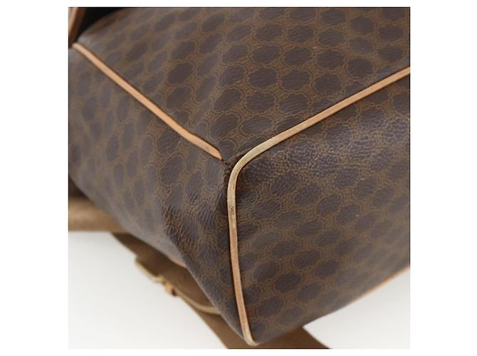Céline CELINE Macadam Canvas Backpack PVC Leather Brown Gold Auth ARZ862 Golden - view 16