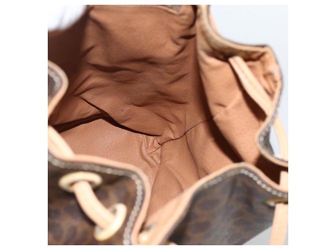 Céline CELINE Macadam Canvas Backpack PVC Leather Brown Gold Auth ARZ862 Golden - view 18