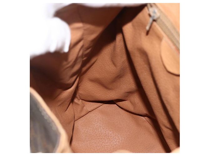 Céline CELINE Macadam Canvas Backpack PVC Leather Brown Gold Auth ARZ862 Golden - view 19