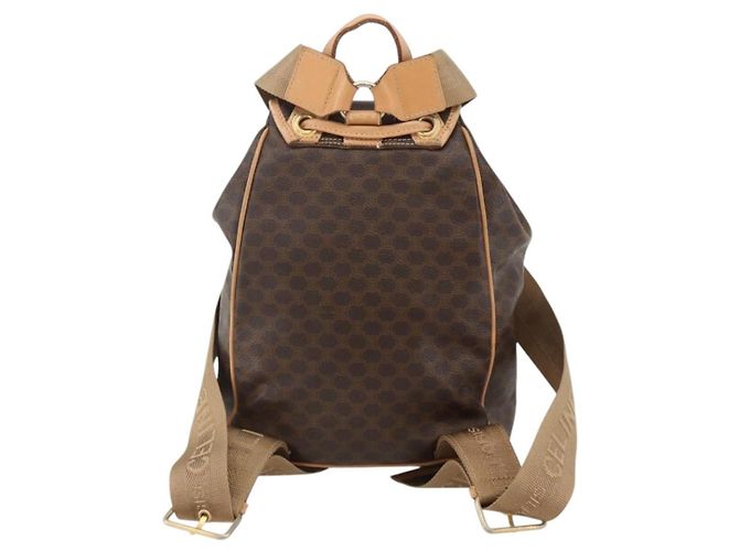 Céline CELINE Macadam Canvas Backpack PVC Leather Brown Gold Auth ARZ862 Golden - view 2