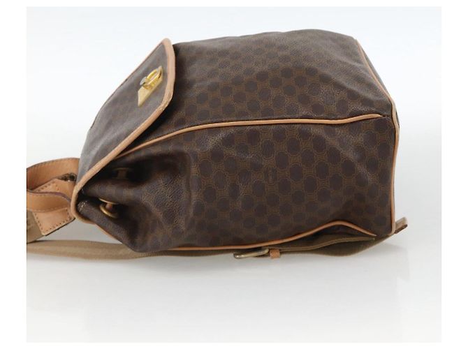 Céline CELINE Macadam Canvas Backpack PVC Leather Brown Gold Auth ARZ862 Golden - view 3