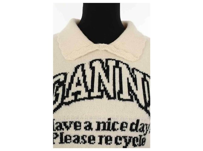 Ganni Pull beige - vue 2