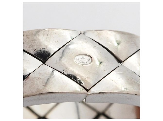 Anello Band Matelassé Chanel in Oro Bianco 18K - vista 6
