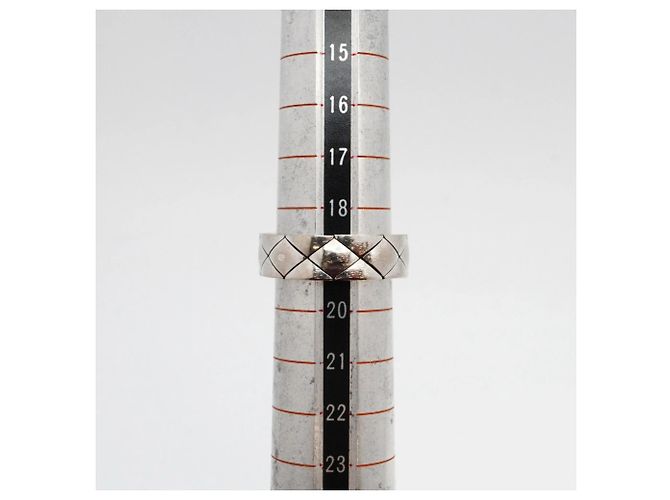 Anello Band Matelassé Chanel in Oro Bianco 18K - vista 7