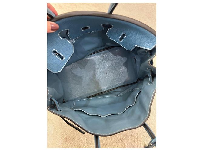 Hermès Birkin 35 in pelle Togo Blu Jean con palladio - vista 12