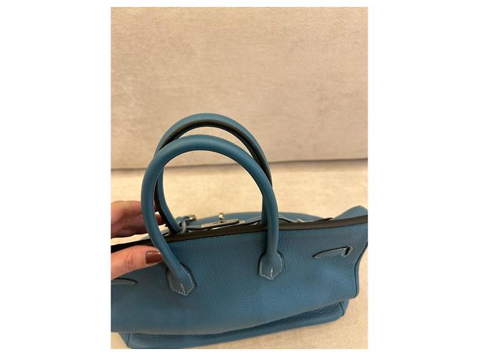 Hermès Birkin 35 in pelle Togo Blu Jean con palladio - vista 6