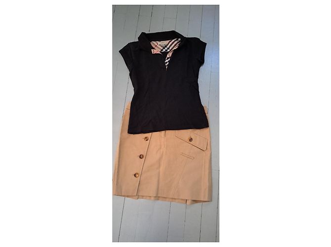 Saia Burberry de algodão cor camel Camelo - vista 11