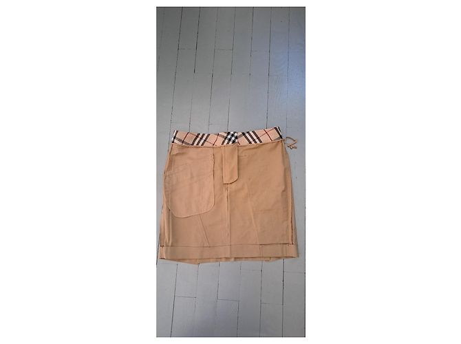 Saia Burberry de algodão cor camel Camelo - vista 8