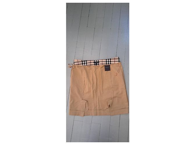 Saia Burberry de algodão cor camel Camelo - vista 9
