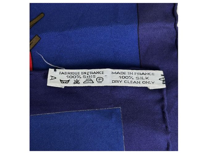 Foulard Hermès Carré 90 HELLO DOLLY Blu Multicolore - vista 2