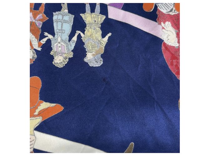 Foulard Hermès Carré 90 HELLO DOLLY Blu Multicolore - vista 6