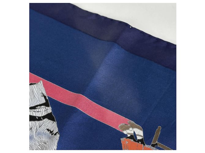 Foulard Hermès Carré 90 HELLO DOLLY Blu Multicolore - vista 7