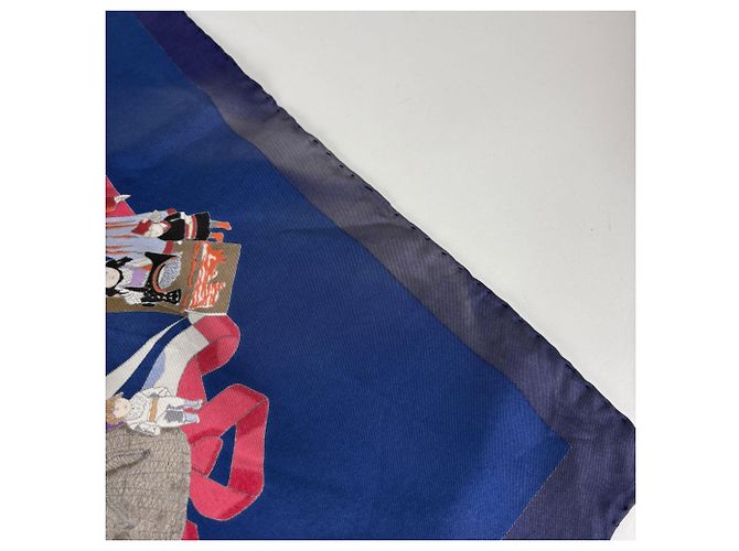 Foulard Hermès Carré 90 HELLO DOLLY Blu Multicolore - vista 8