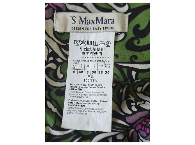 Max Mara Kleid mit grünen Blumen Pink Weiß - Ansicht 10