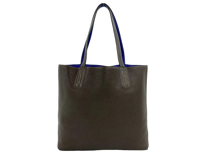 Borsa Tote Double Sens 45 Hermès Marrone Blu - vista 3