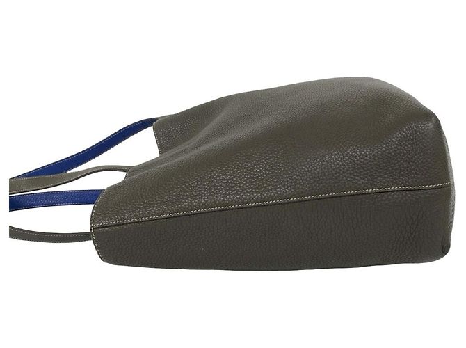 Borsa Tote Double Sens 45 Hermès Marrone Blu - vista 5