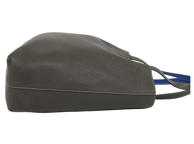Borsa Tote Double Sens 45 Hermès Marrone Blu - vista 6