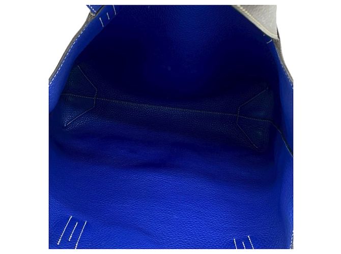 Borsa Tote Double Sens 45 Hermès Marrone Blu - vista 9