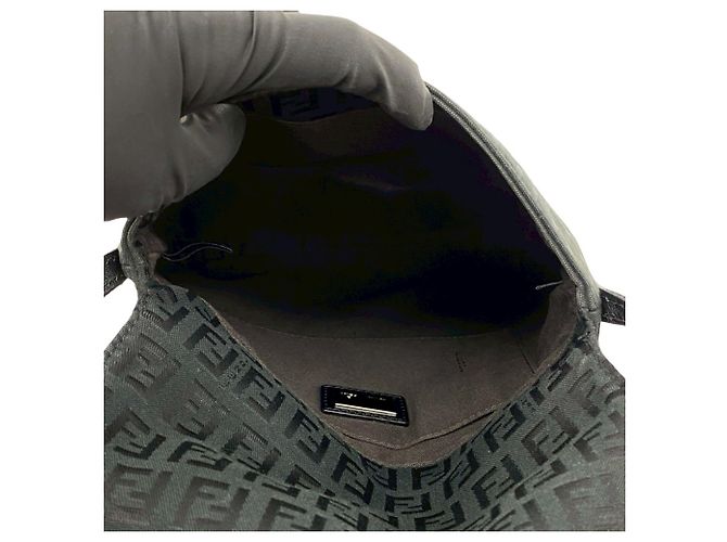 Fendi Zucchino FF Muster Schultertasche Schwarz - Ansicht 9