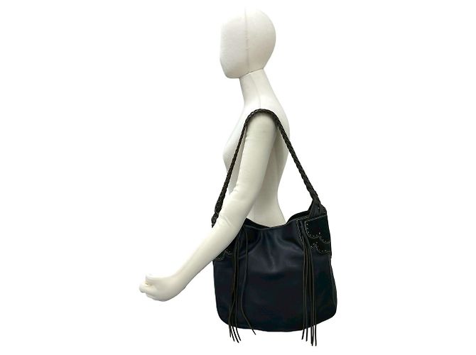 Borsa tote Loewe in pelle nera Nero - vista 2