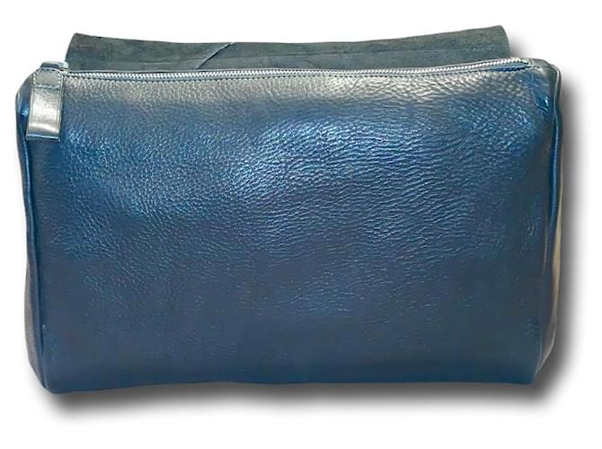Pochette Prada in pelle blu - vista 5