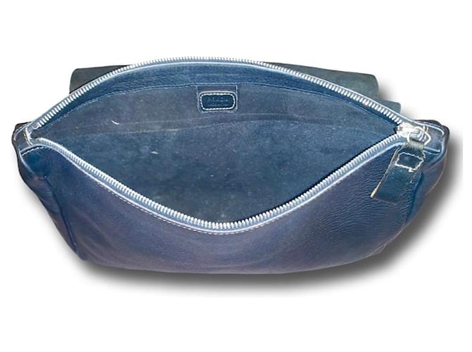 Pochette Prada in pelle blu - vista 7