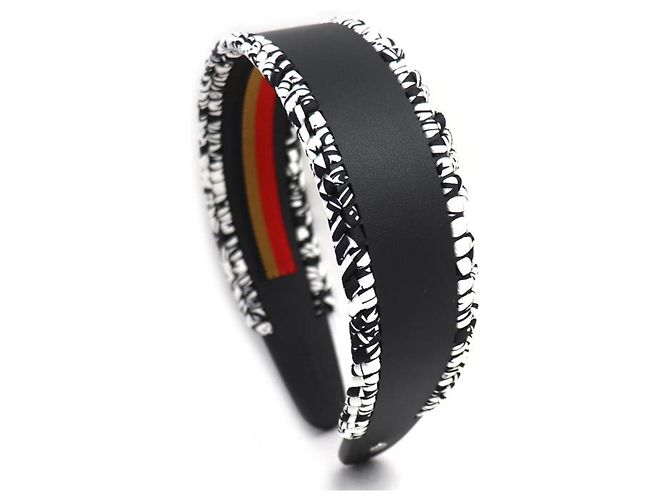 Accessorio per capelli in seta Swift Sellier Grace di Hermès Nero Bianco - vista 2