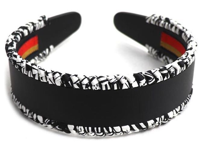 Accessorio per capelli in seta Swift Sellier Grace di Hermès Nero Bianco - vista 4