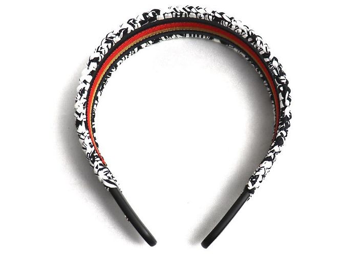 Accessorio per capelli in seta Swift Sellier Grace di Hermès Nero Bianco - vista 5