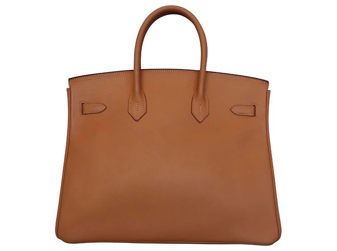 Borsa Hermès Birkin in vitello liscio marrone con hardware in palladio 35 - vista 2